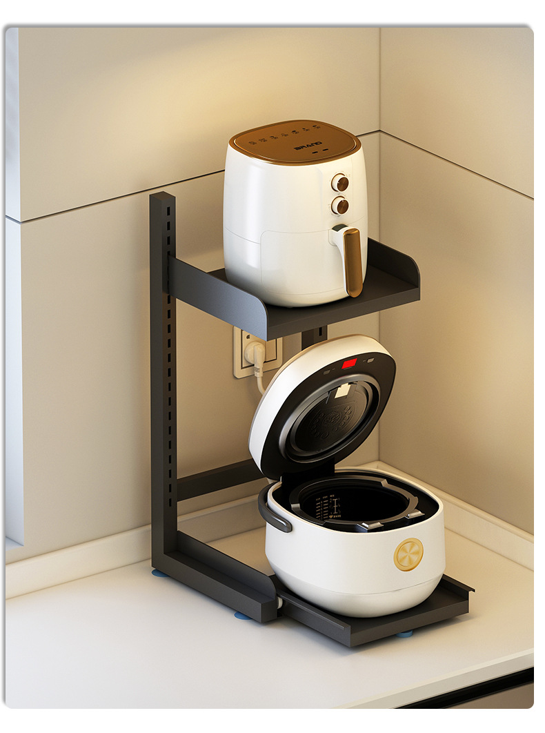  Kitchen rice cooker rack countertop pull-out storage rack 42 01