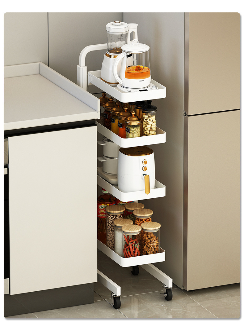 Floor-standing multi-layer wide rice cooker rack with wheels 33 01