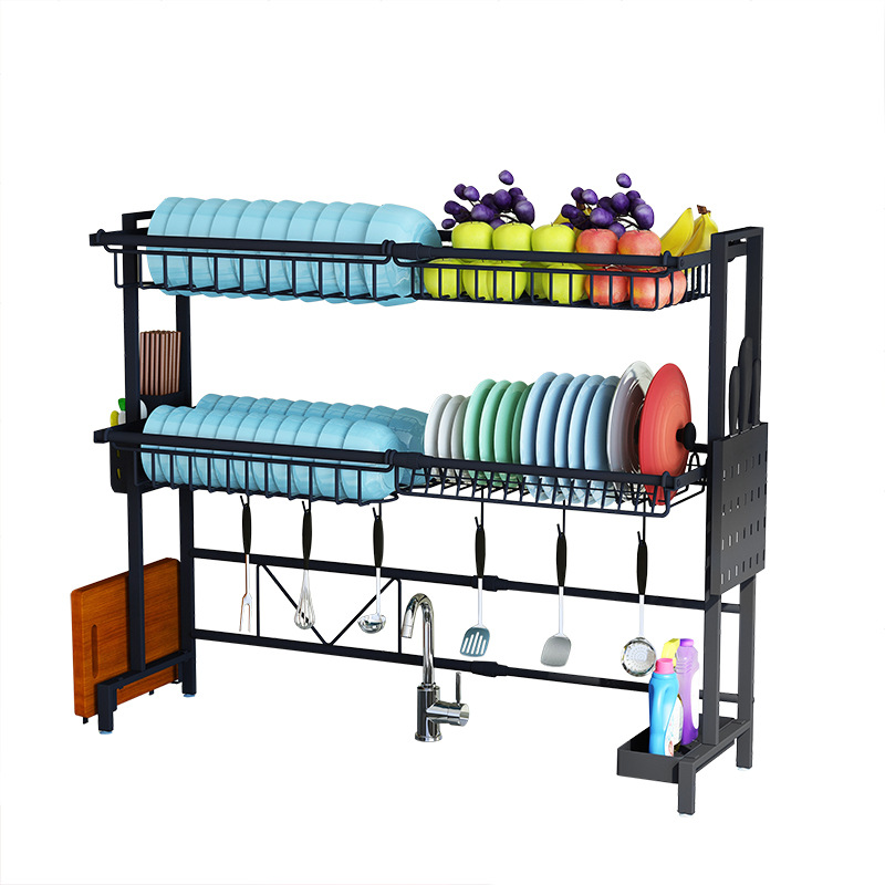 Kitchen multifunctional dish storage rack double layer rack 17 02