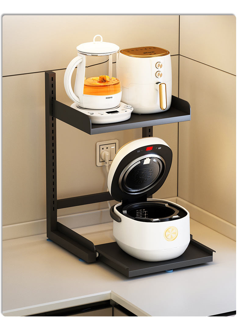 Kitchen rice cooker rack countertop pull-out storage rack 43 01
