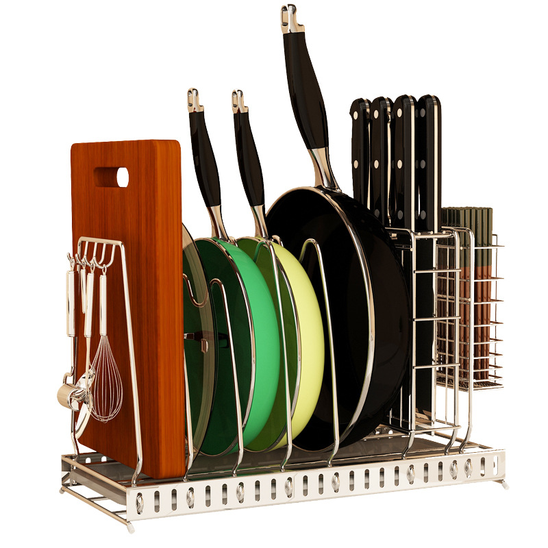 Stainless steel pot lid rack and cutting board rack 54 02