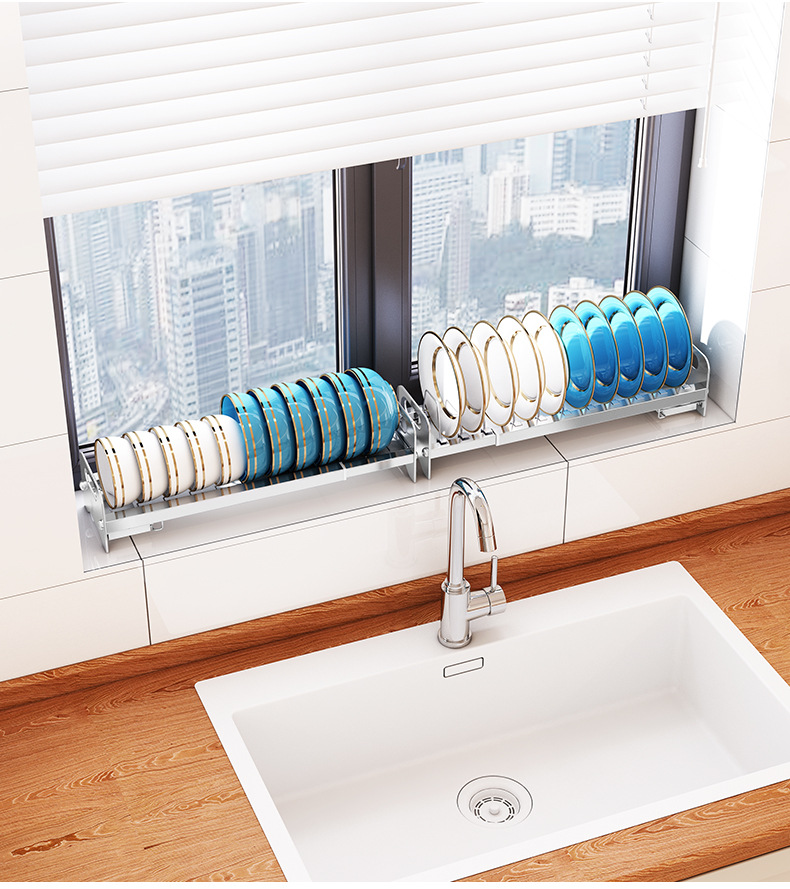 Storage rack, dish rack, bowl rack, sink drain rack 44 02