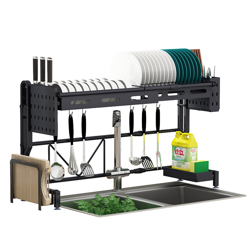 Telescopic storage rack sink rack drain dish rack 16 02